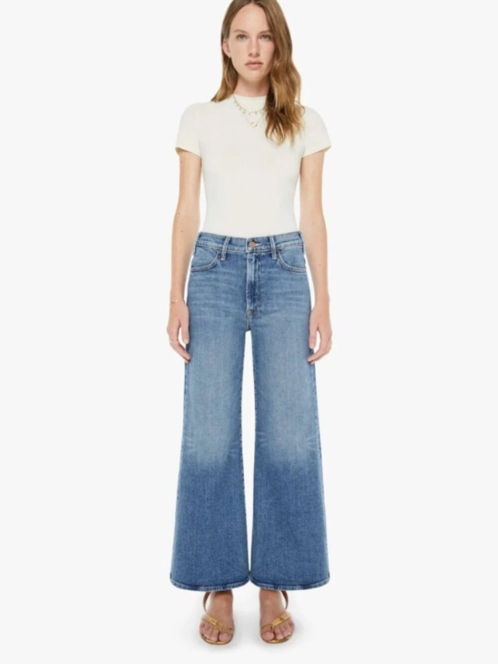 MOTHER Denim The Hustler Roller Ankle Slip and Fall Wide Leg Sz 28 NEW